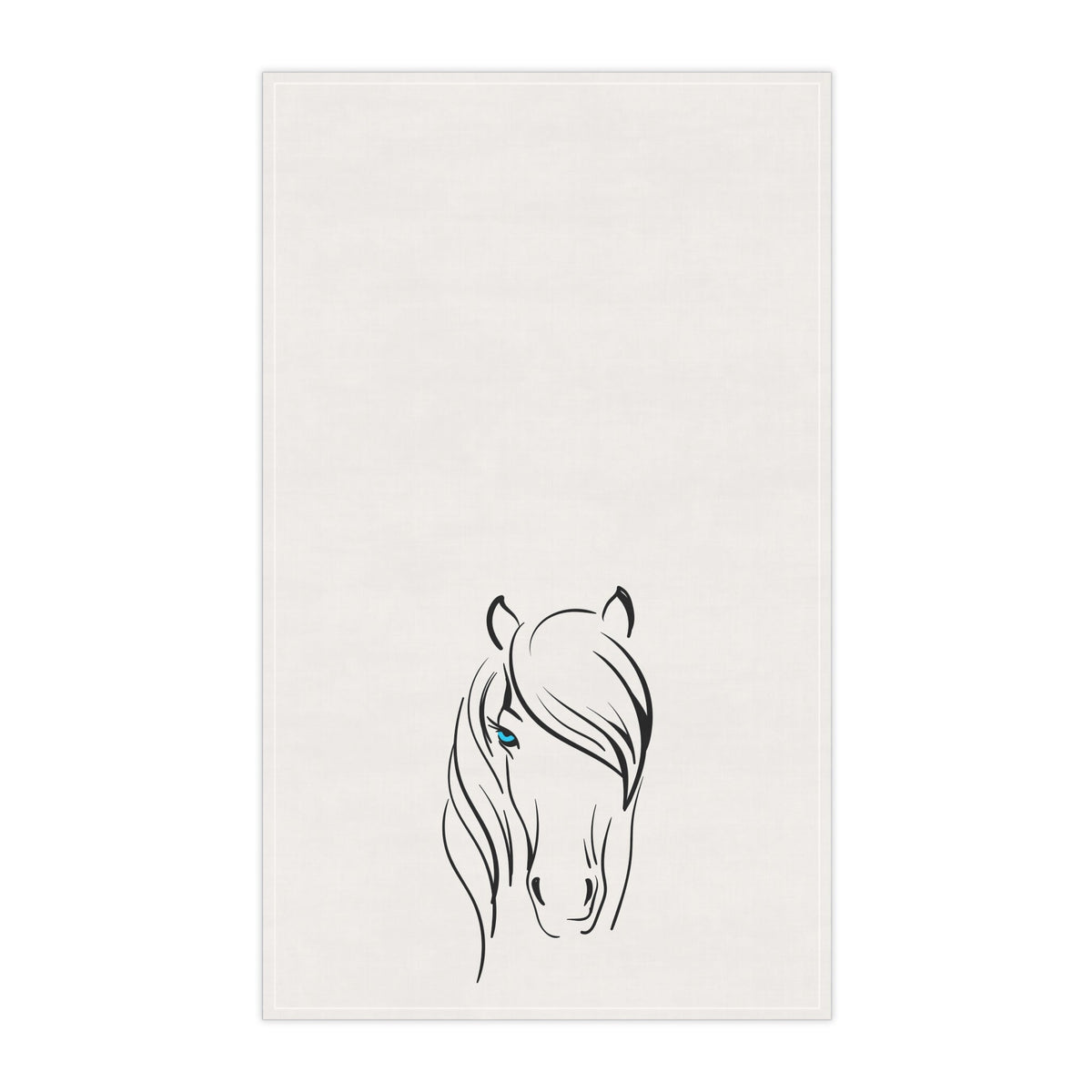 towel with horse head on a white background