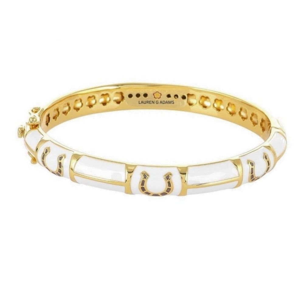 Lauren G Adams Horseshoe Hinged Enamel Bangle, 8 Colors, view 8