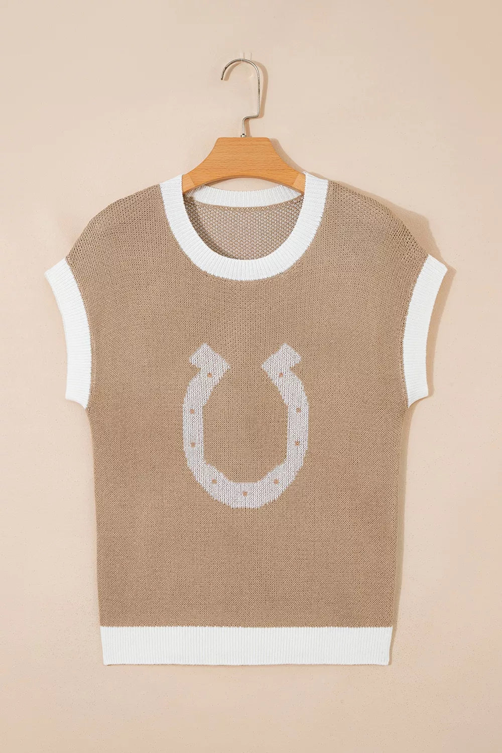 Horseshoe Contrast-Trim Sweater, view 5