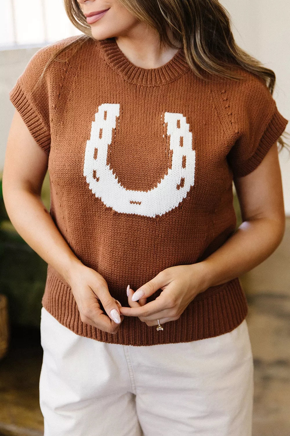Western Horseshoe Knit Sweater, view 3