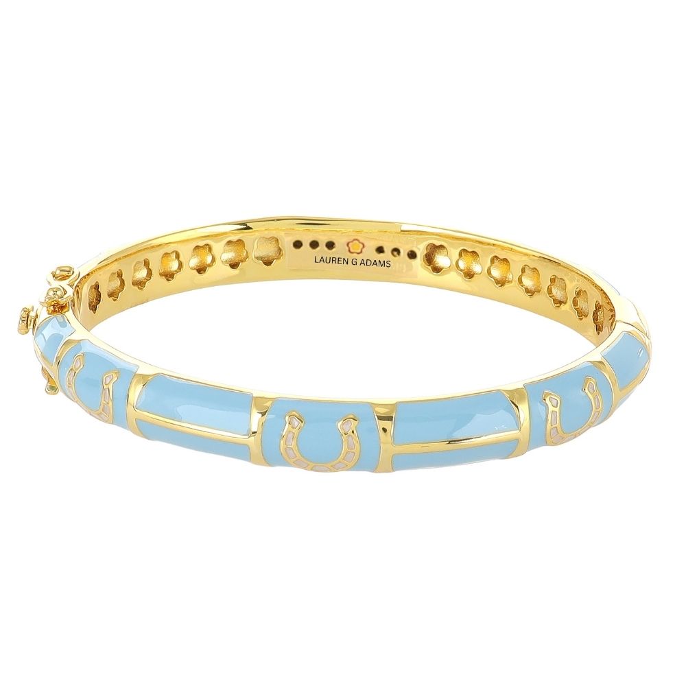 Lauren G Adams Horseshoe Hinged Enamel Bangle, 8 Colors in Blue Eyes