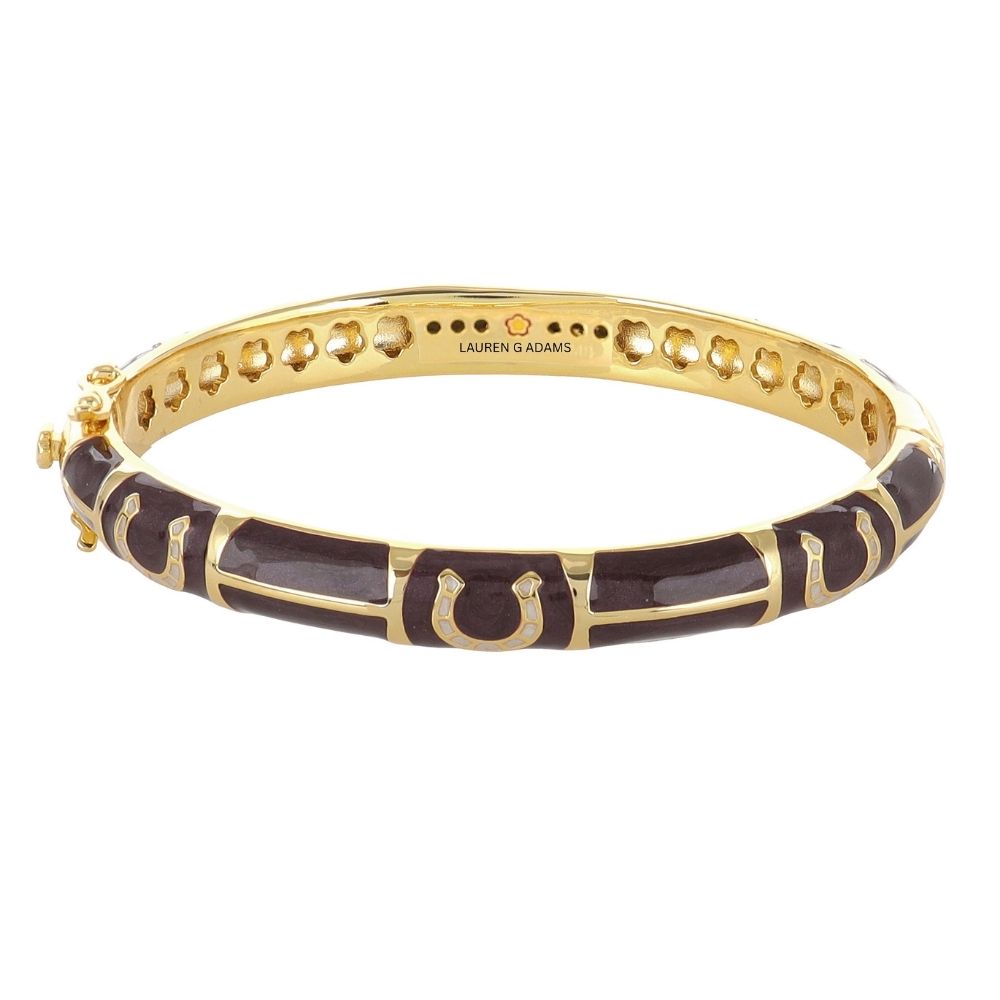 Lauren G Adams Horseshoe Hinged Enamel Bangle, 8 Colors in Deep Port