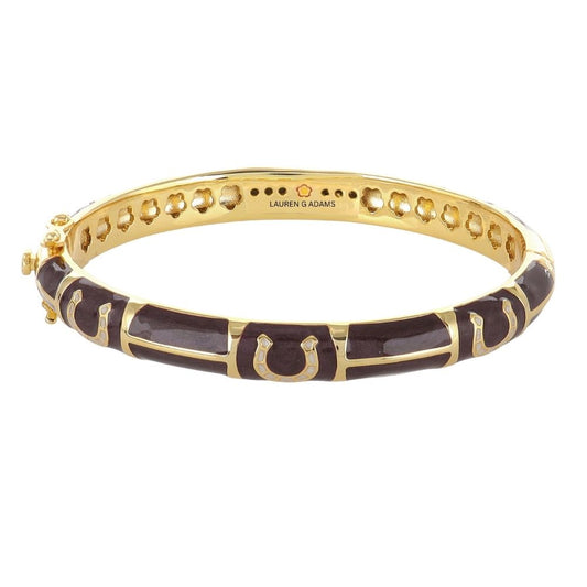 Lauren G Adams Horseshoe Hinged Enamel Bangle, 8 Colors in Deep Port