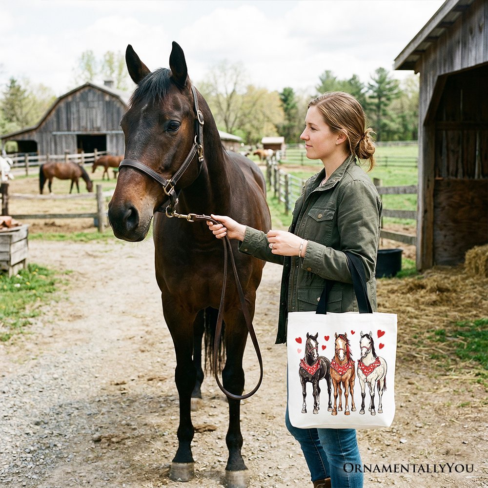 Valentine Horses Western Tote Bag, view 6