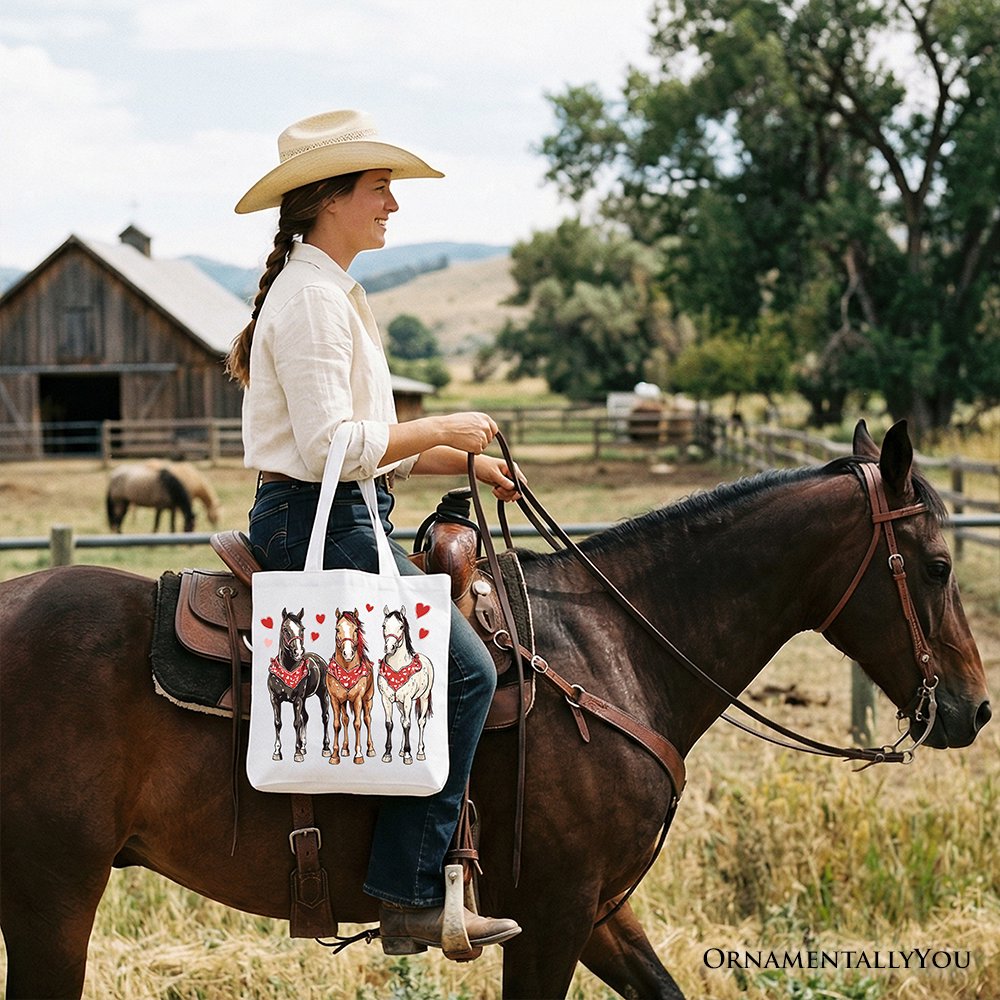 Valentine Horses Western Tote Bag, view 7