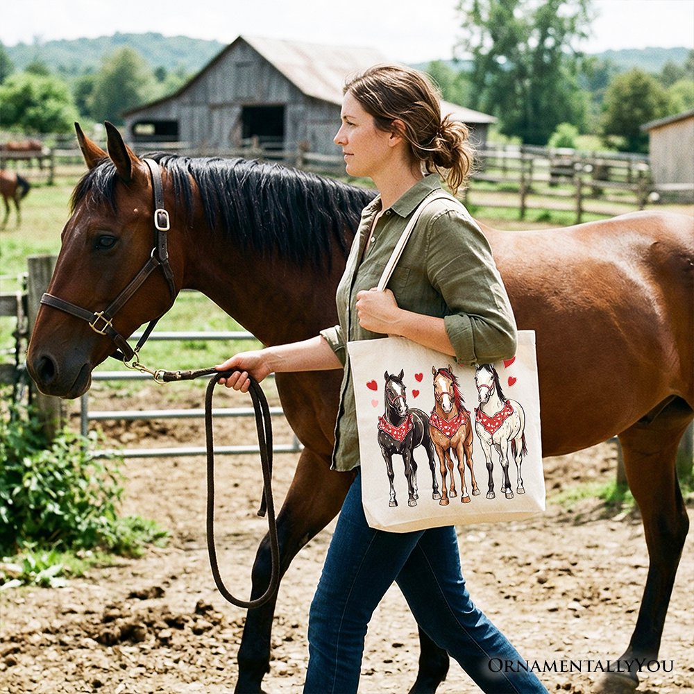 Valentine Horses Western Tote Bag, view 8