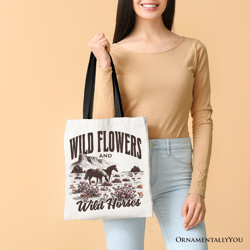 Wild Flowers & Wild Horses Canvas Tote, view 8