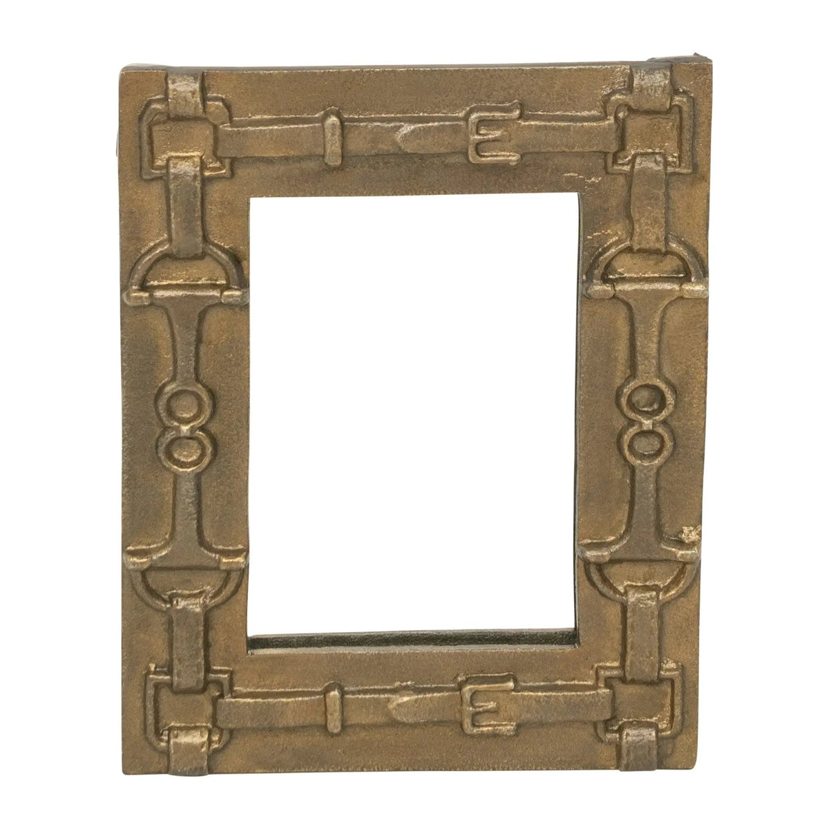 Decorative bronze picture frame on a white background