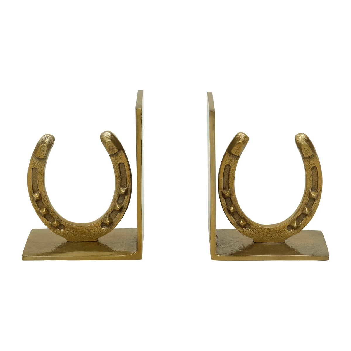 Huntley Horse shoe Bookends, Pair, Brass Antique Finish
