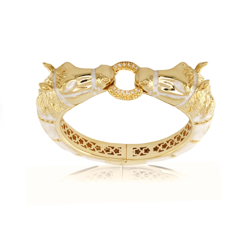 Lauren G Adams Pave Horse Heads Enamel Bangle