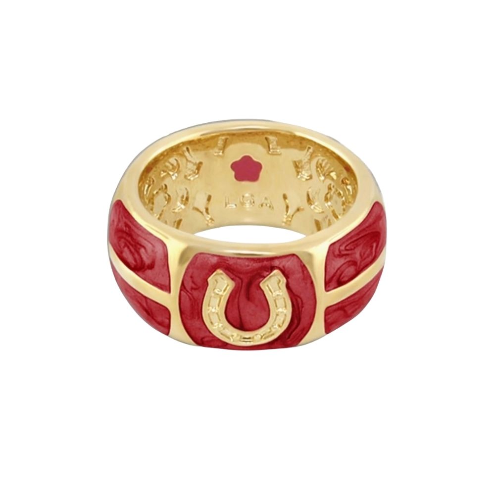 Lauren G Adams Wide Horseshoe Enamel Ring, view 2