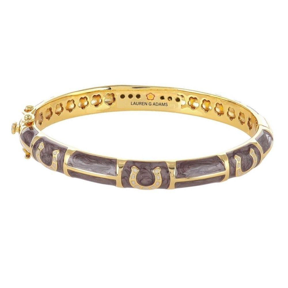 Lauren G Adams Horseshoe Hinged Enamel Bangle, 8 Colors in Coco