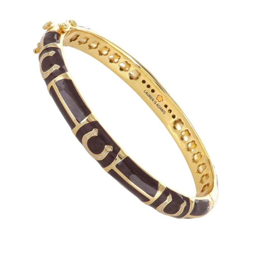 Lauren G Adams Horseshoe Hinged Enamel Bangle, 8 Colors, view 2
