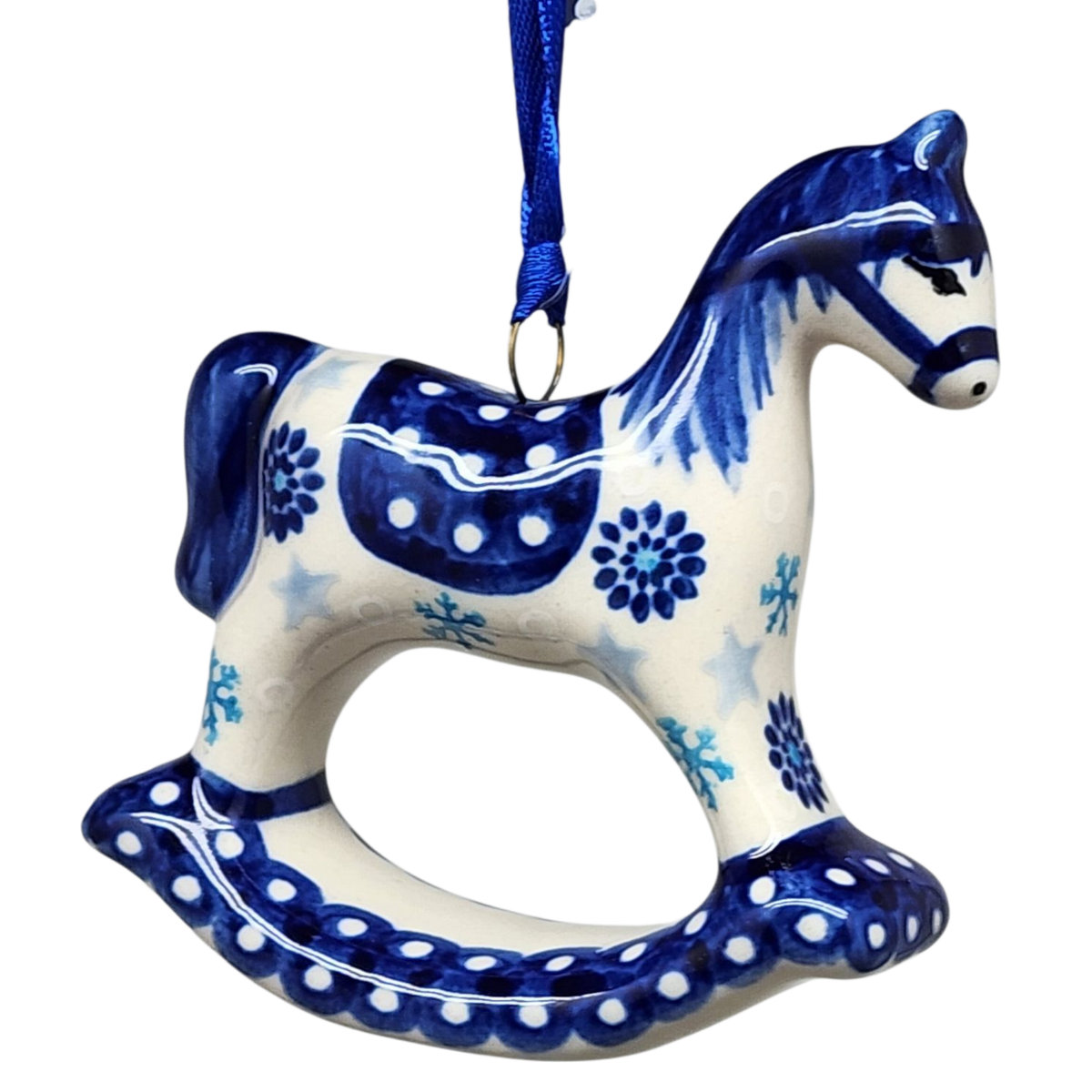 Blue Meadow Rocking Horse Ornament