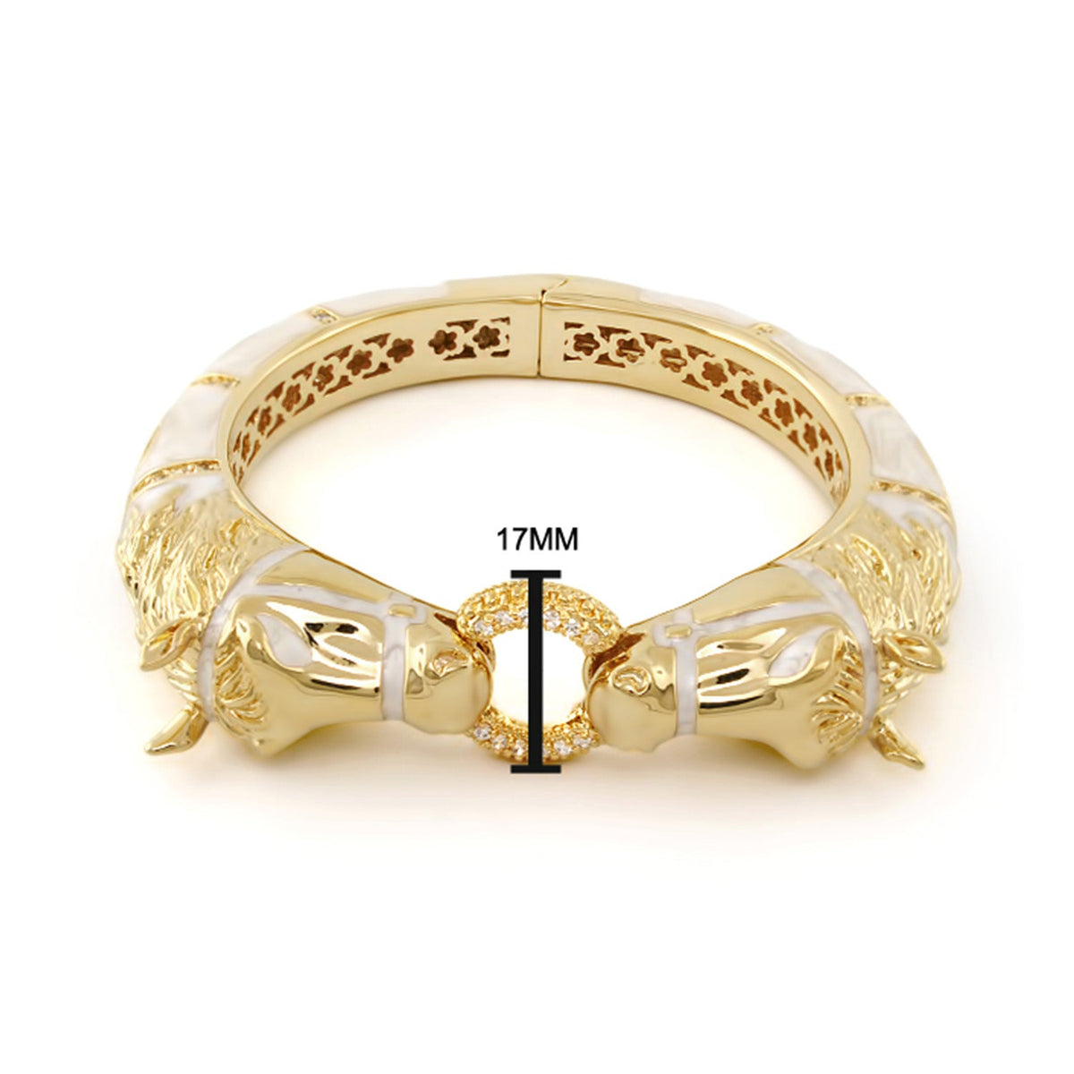 Lauren G Adams Pave Horse Heads Enamel Bangle, view 4