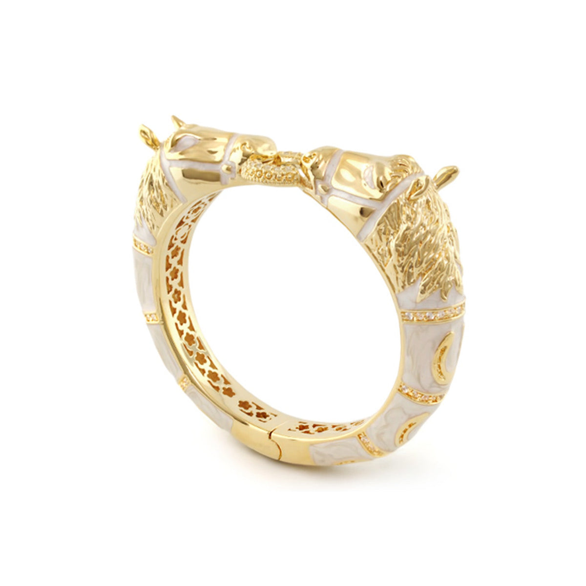Lauren G Adams Pave Horse Heads Enamel Bangle, view 5