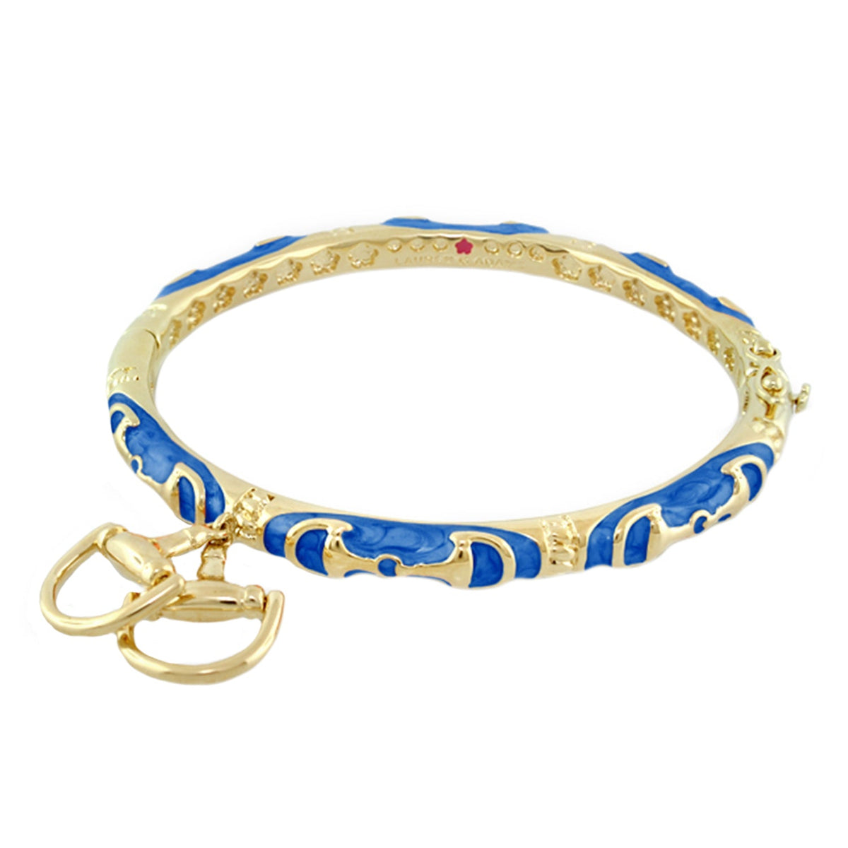 Lauren G Adams Horsebit Charm Enamel Bangle in Blue