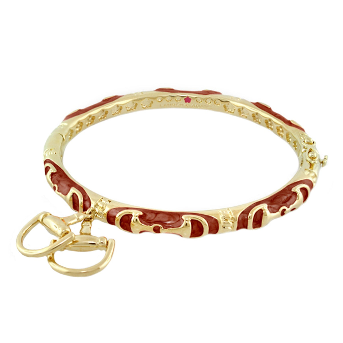 Lauren G Adams Horsebit Charm Enamel Bangle in Brunette