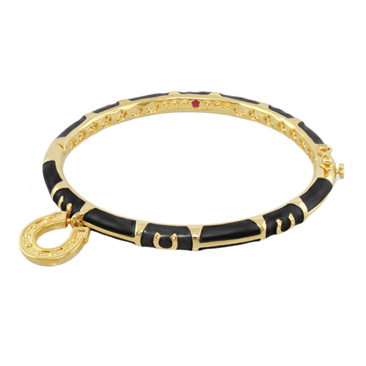 Lauren G Adams Horseshoe Charm Dangle Bangle in Black