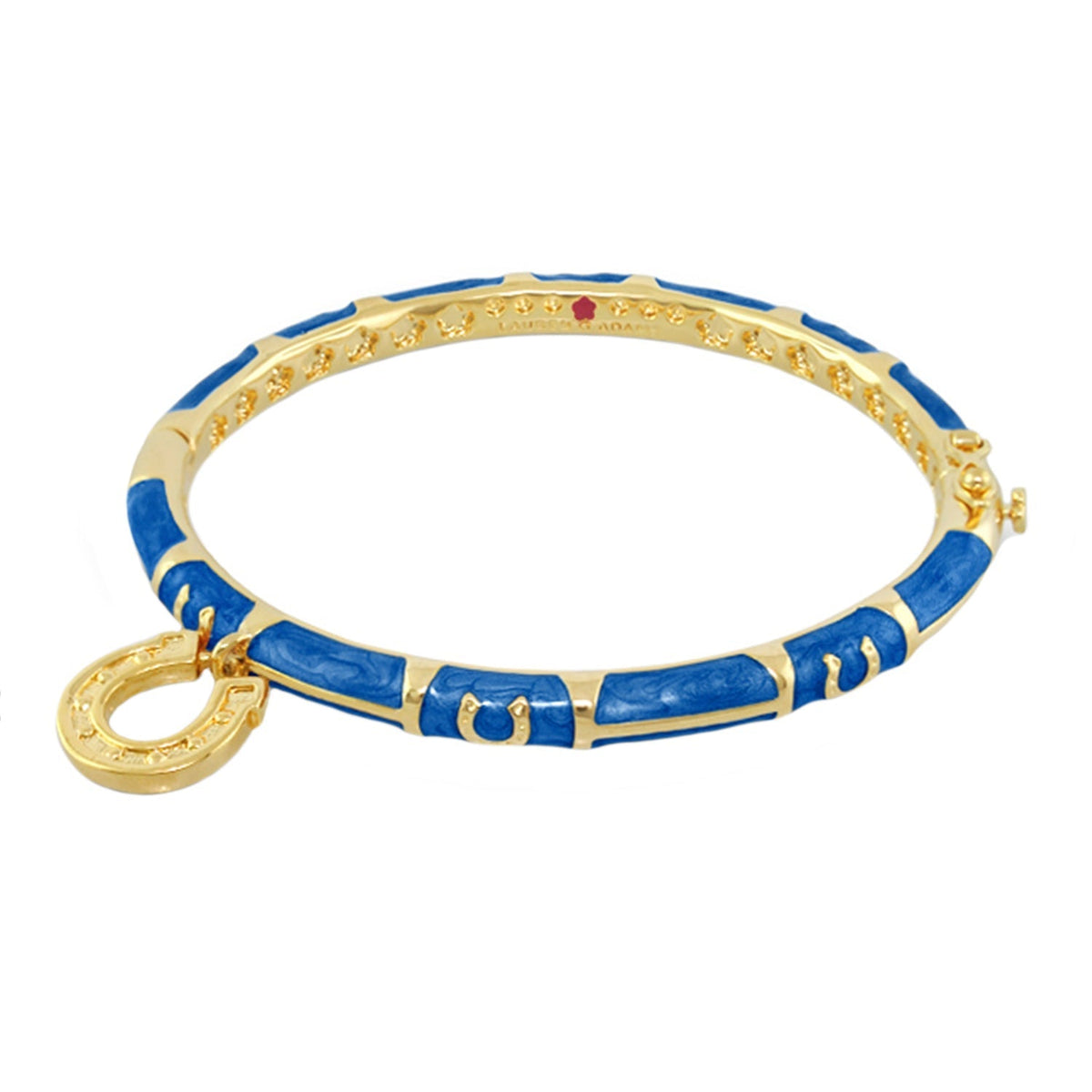Lauren G Adams Horseshoe Charm Dangle Bangle in Blue