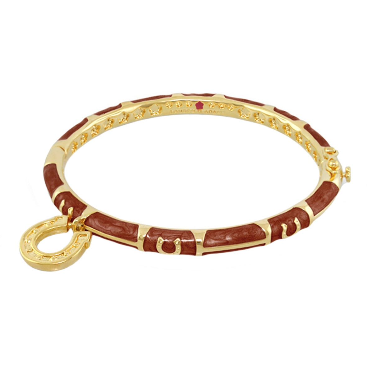 Lauren G Adams Horseshoe Charm Dangle Bangle in Brunette