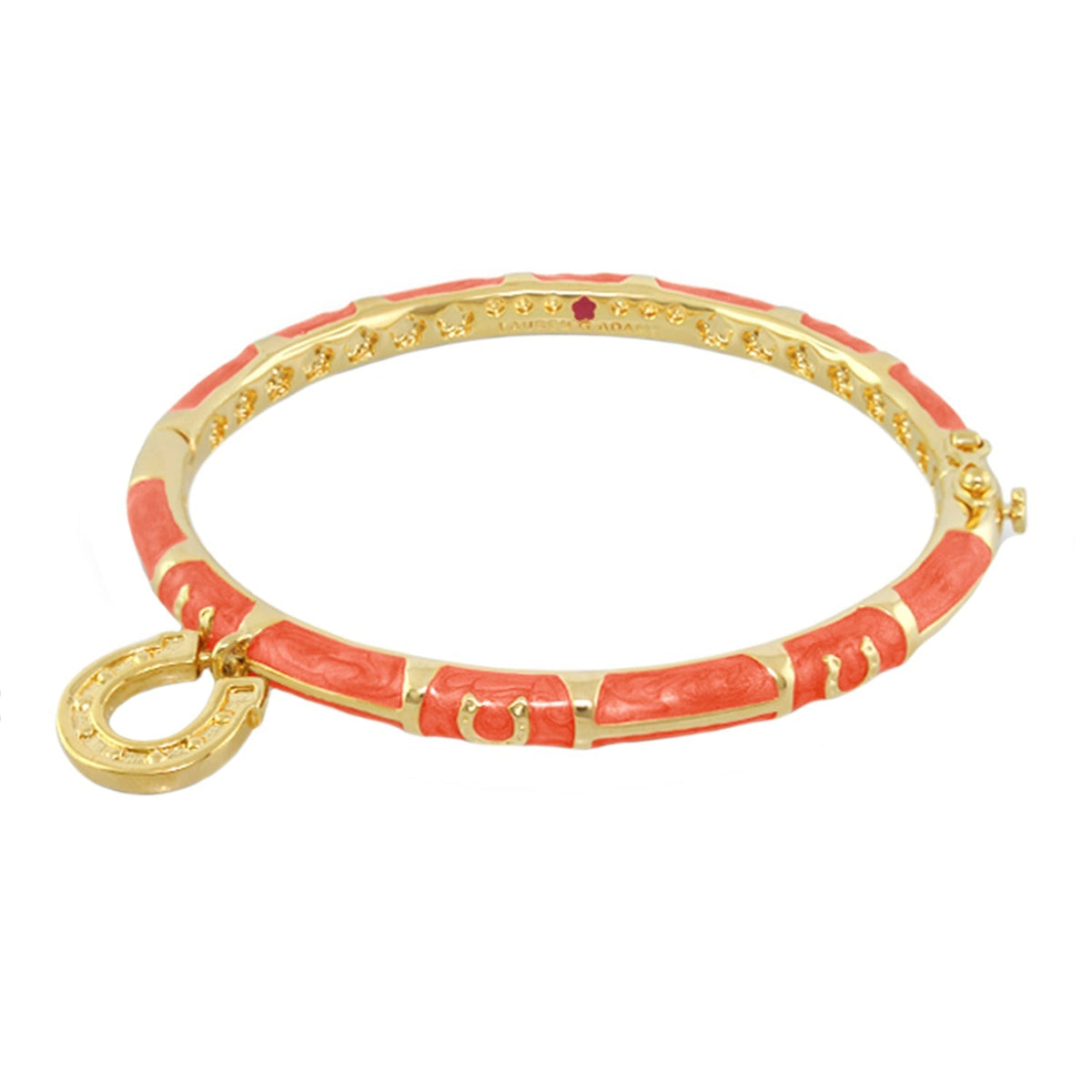 Lauren G Adams Horseshoe Charm Dangle Bangle in Orange