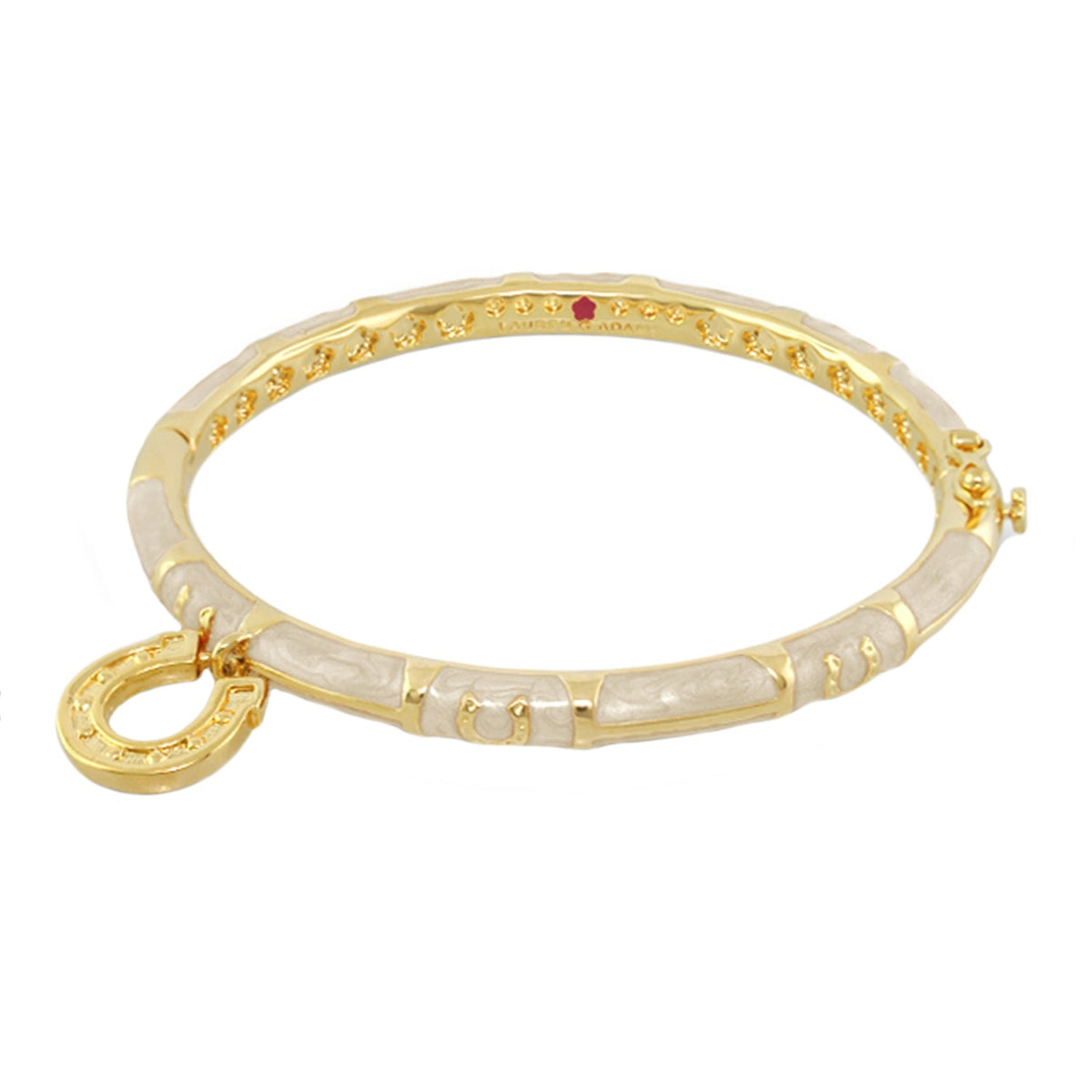 Lauren G Adams Horseshoe Charm Dangle Bangle in White