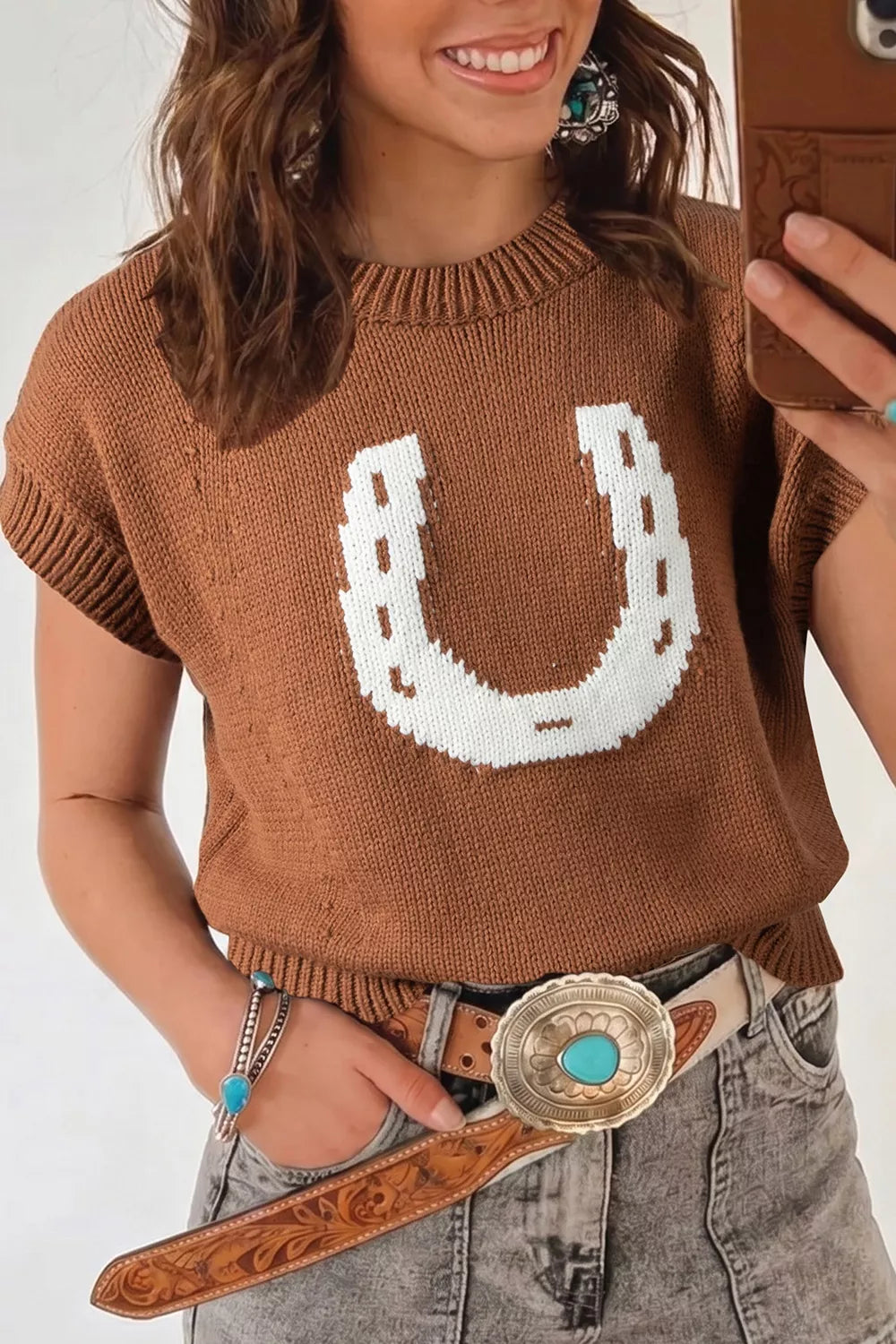 Western Horseshoe Knit Sweater, view 4