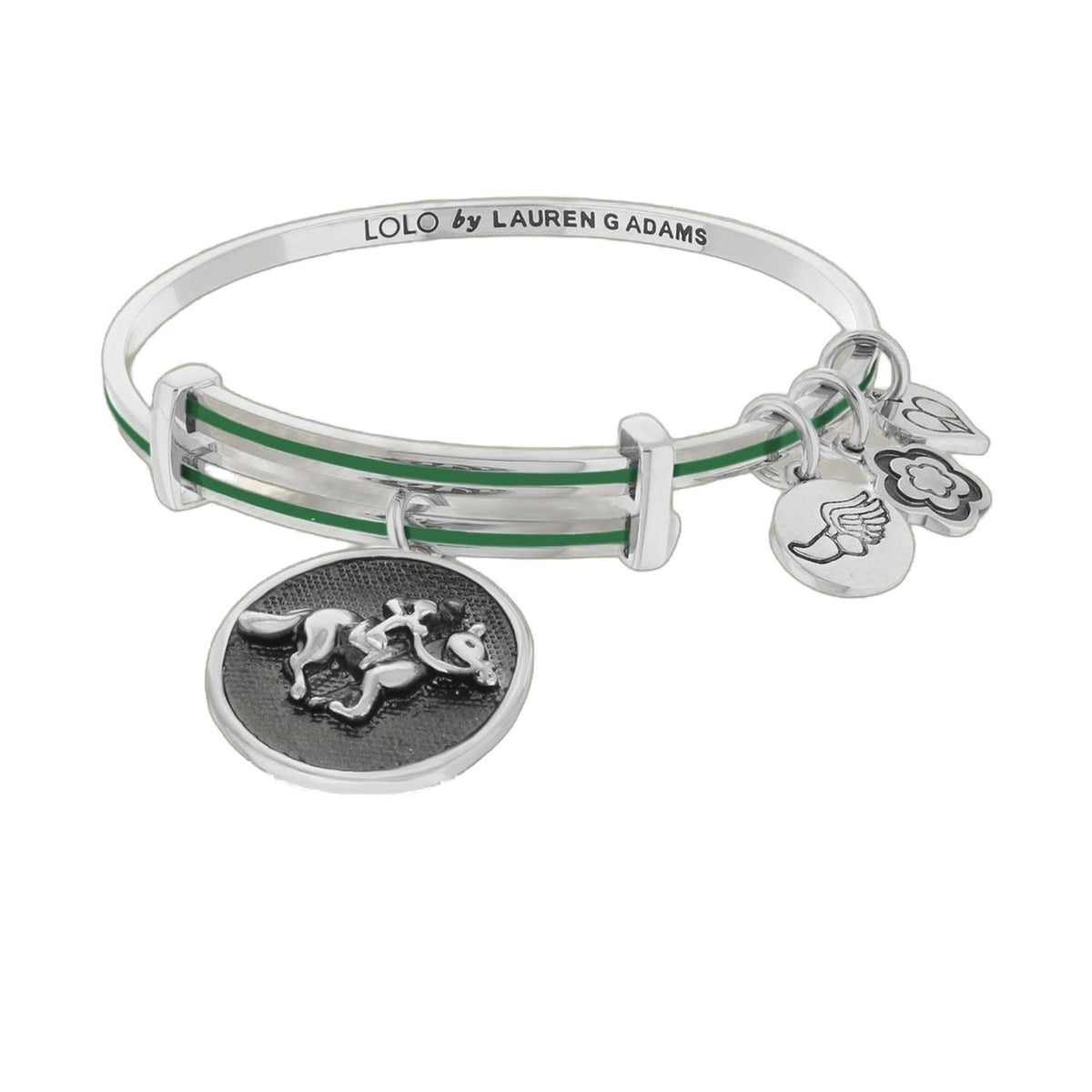 Lolo neon green race horse enamel bangle