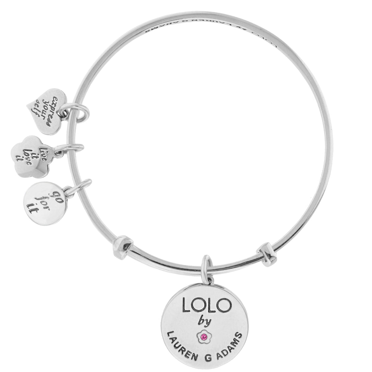 Lolo neon green race horse enamel bangle, view 3