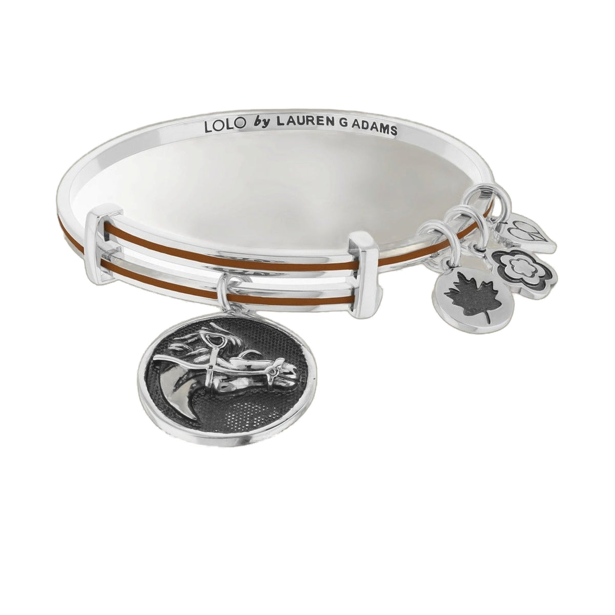 Lolo brown horse enamel bangle, view 2
