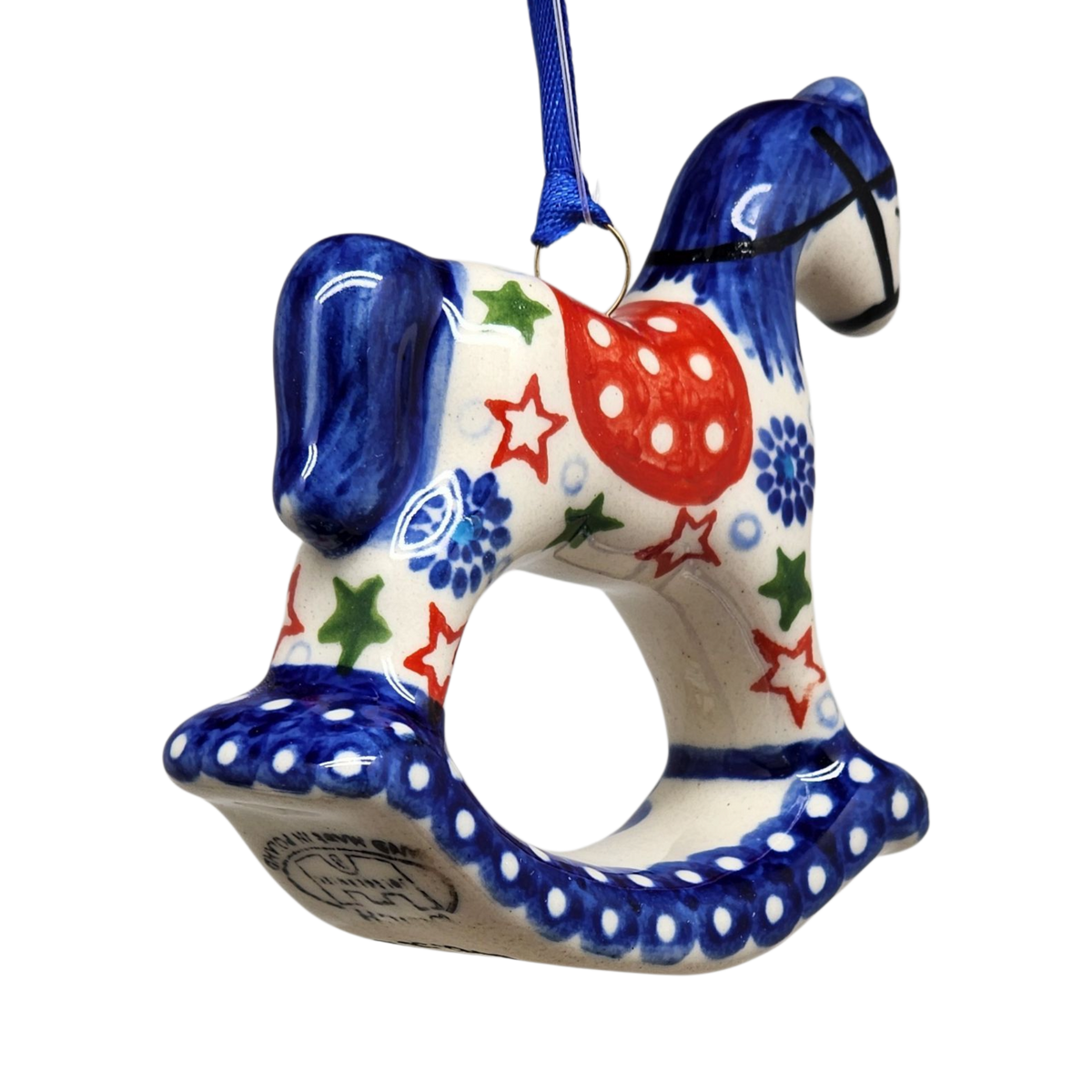 Festive Stars Rocking Horse Ornament, view 3