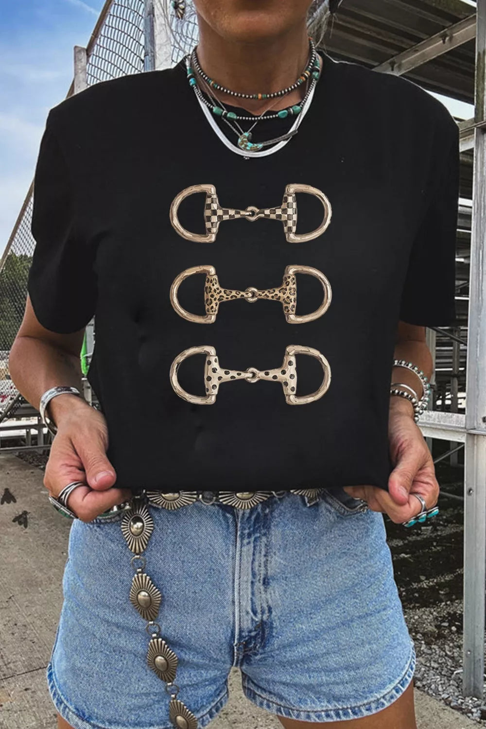 Horse Bit Print Relaxed T-Shirt, view 2