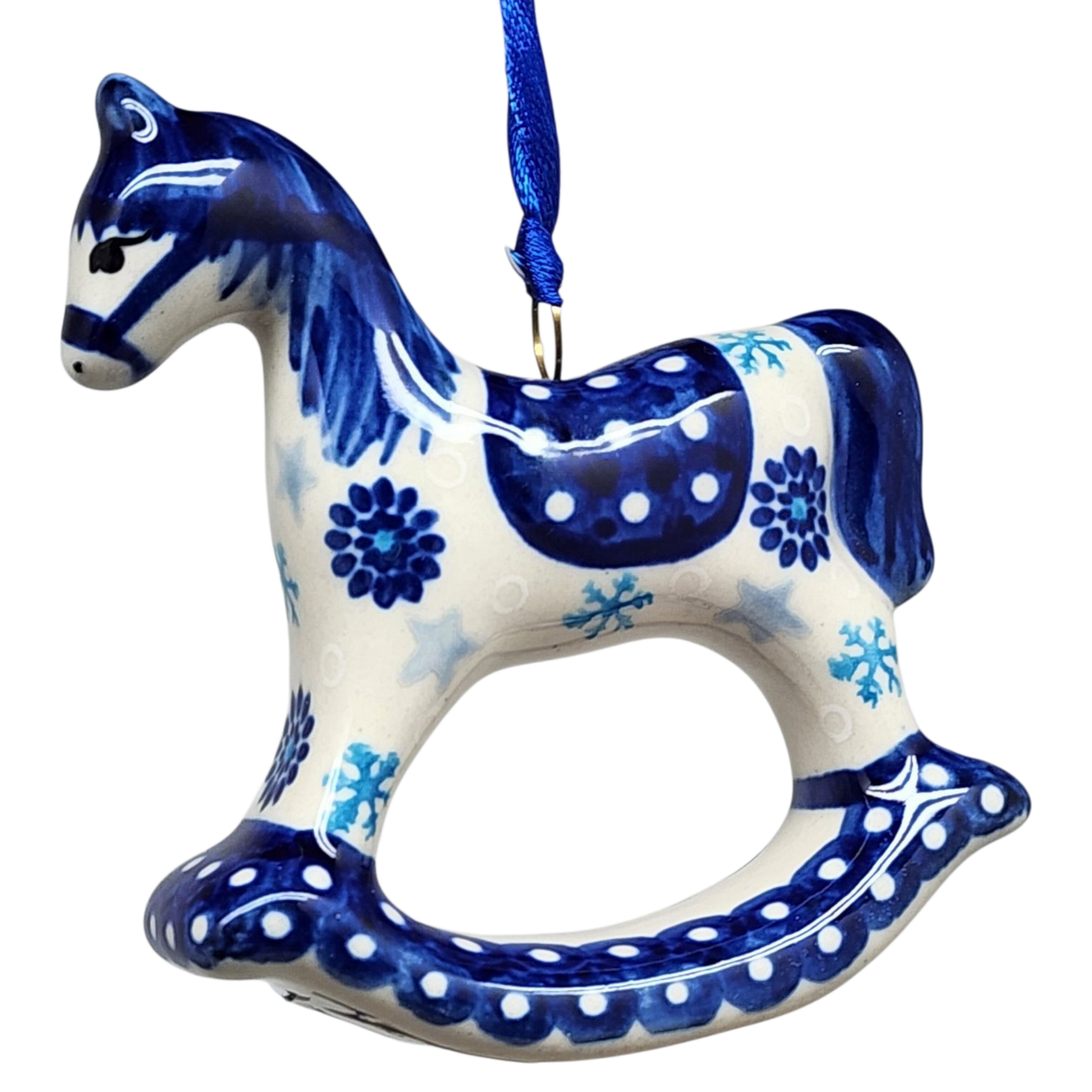 Blue Meadow Rocking Horse Ornament, view 3