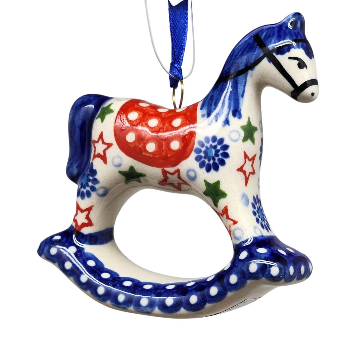 Festive Stars Rocking Horse Ornament, view 2