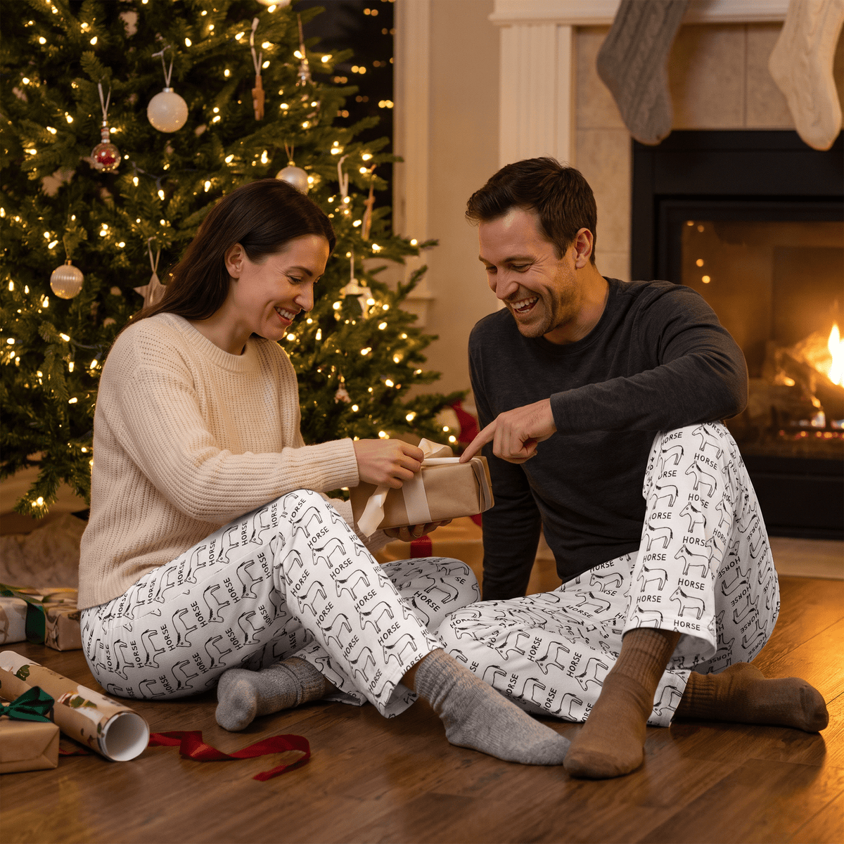 Horse Wide Leg Cotton Lounge Pants, view 11