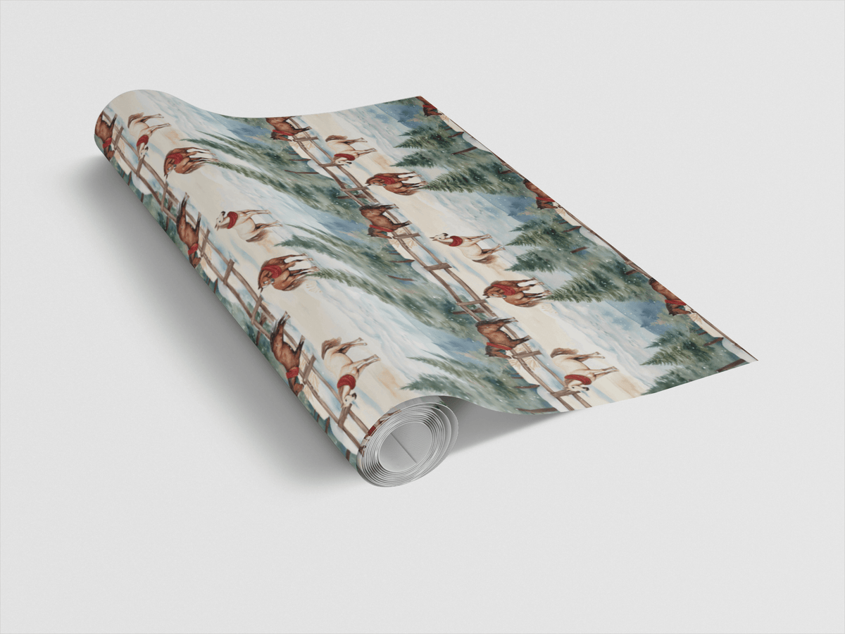 London Penny Quarter Horse Christmas Wrapping Paper, view 2