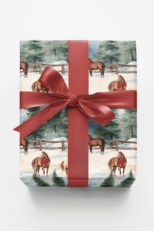 London Penny Quarter Horse Christmas Wrapping Paper