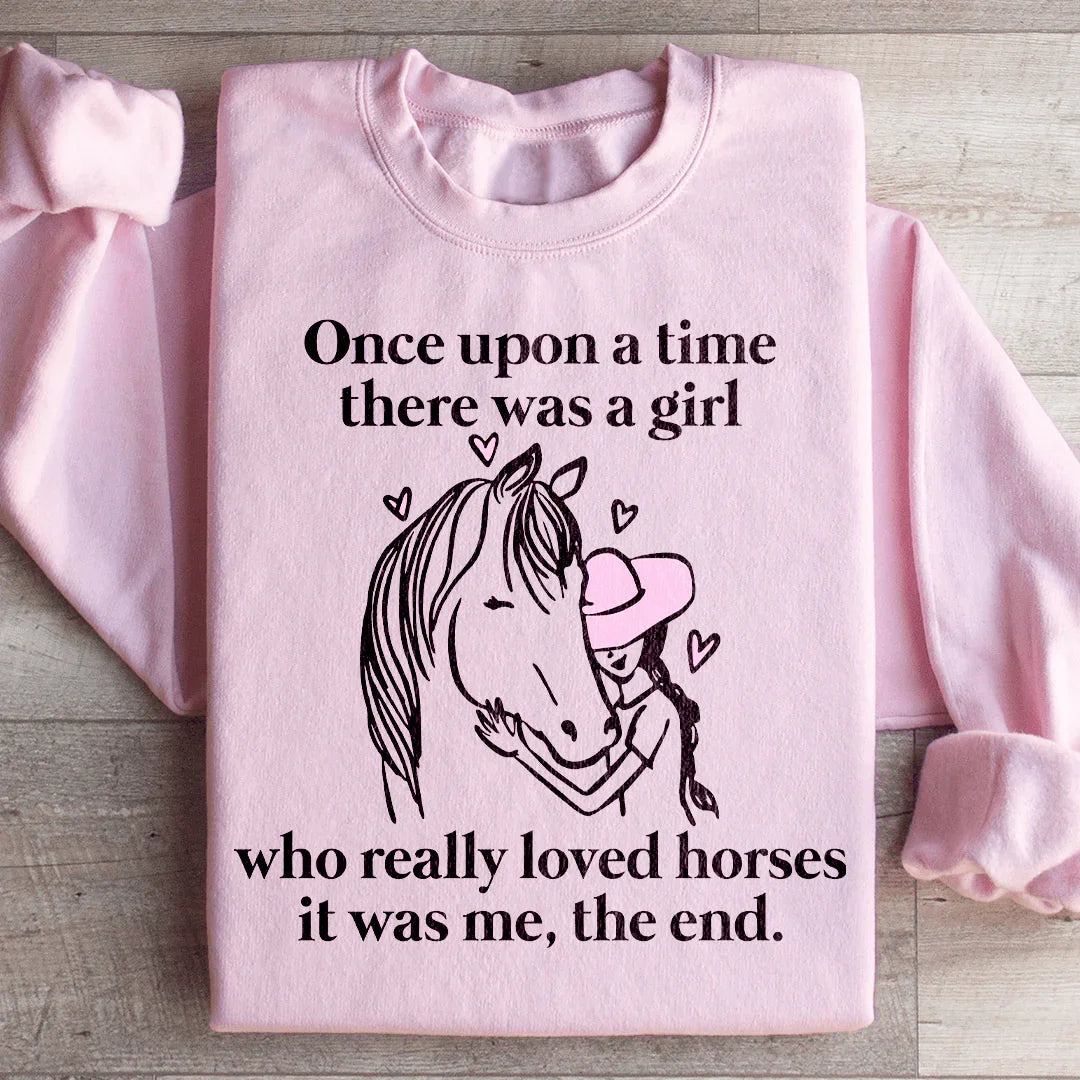 Girl Who Loved Horses Sweatshirt in Light Pink
