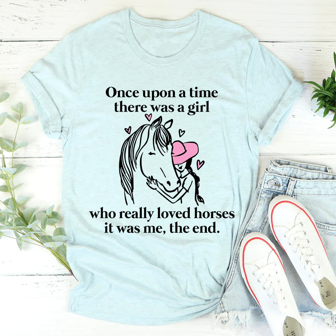 Girl Who Loved Horses T-Shirt in Heather Prism Ice Blue