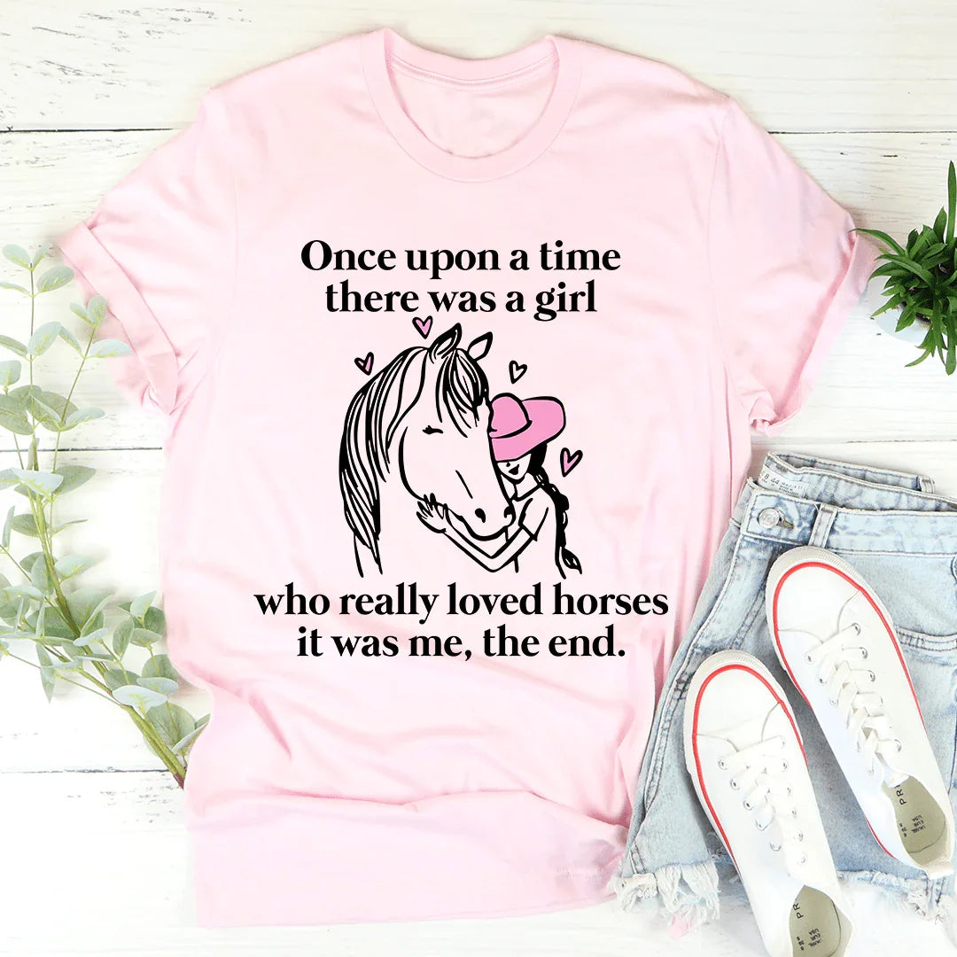 Girl Who Loved Horses T-Shirt in Pink