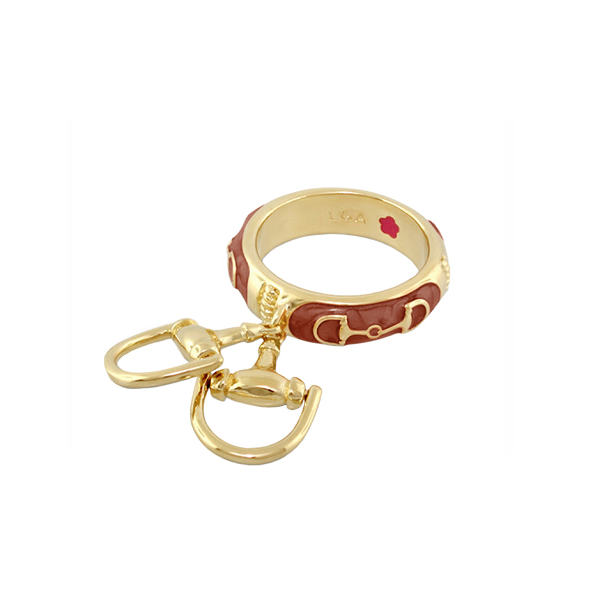 Lauren G Adams Stirrup Ring with Horsebit Charm in Brunette