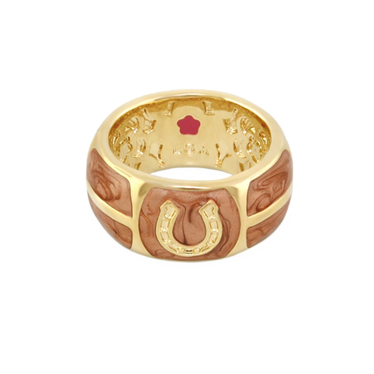 Lauren G Adams Wide Horseshoe Enamel Ring in Coco