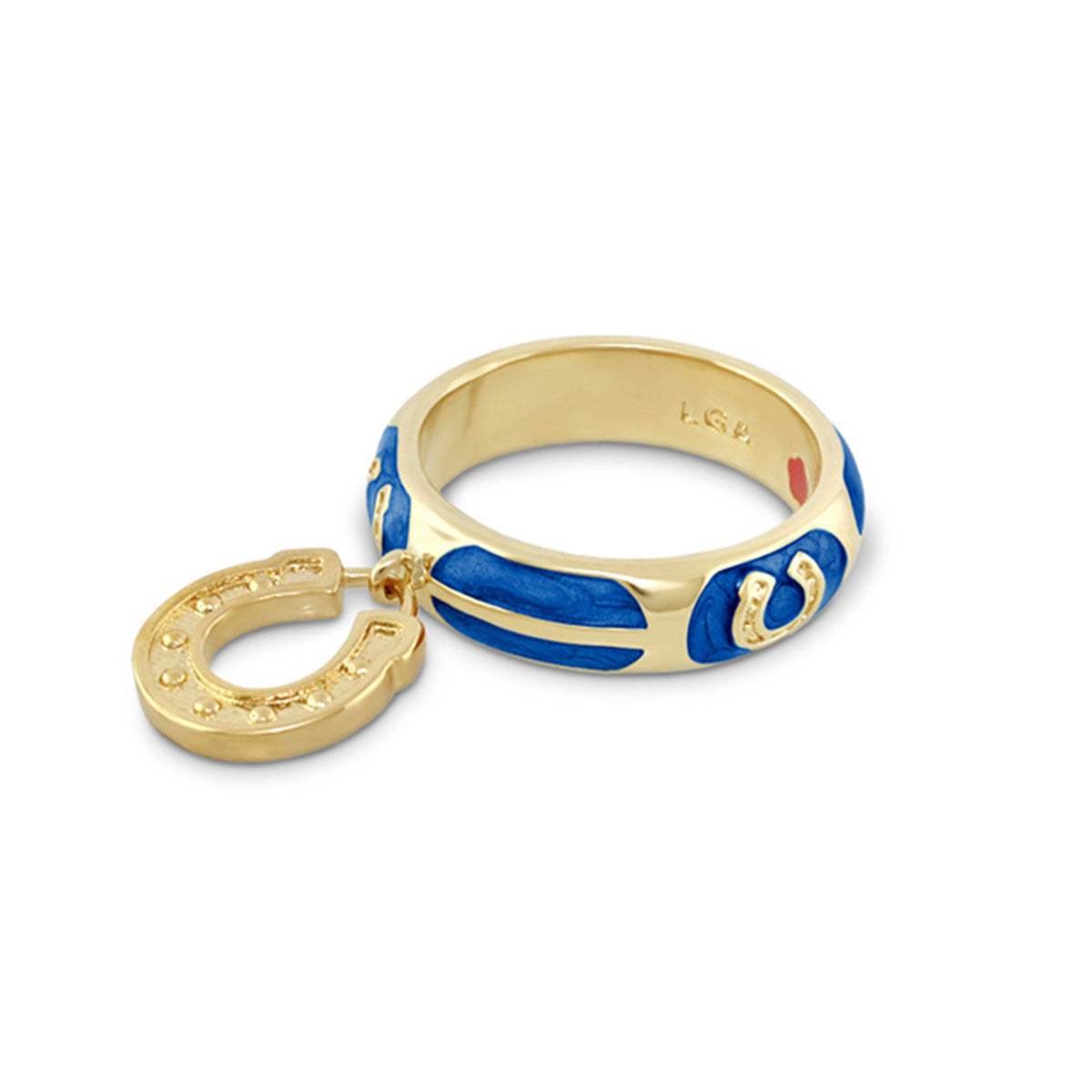 Lauren G Adams horseshoe enamel ring in Blue