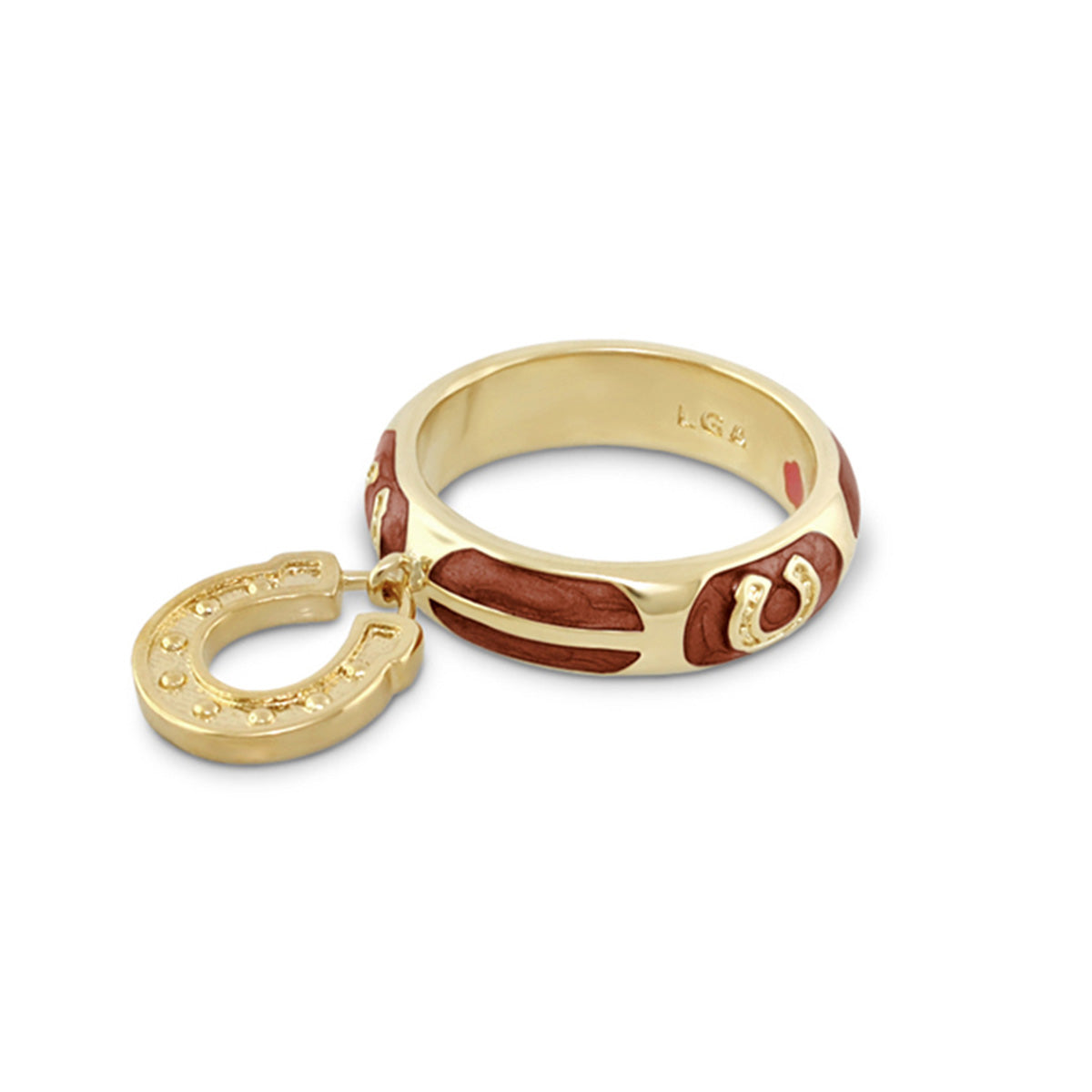 Lauren G Adams horseshoe enamel ring in Brunette