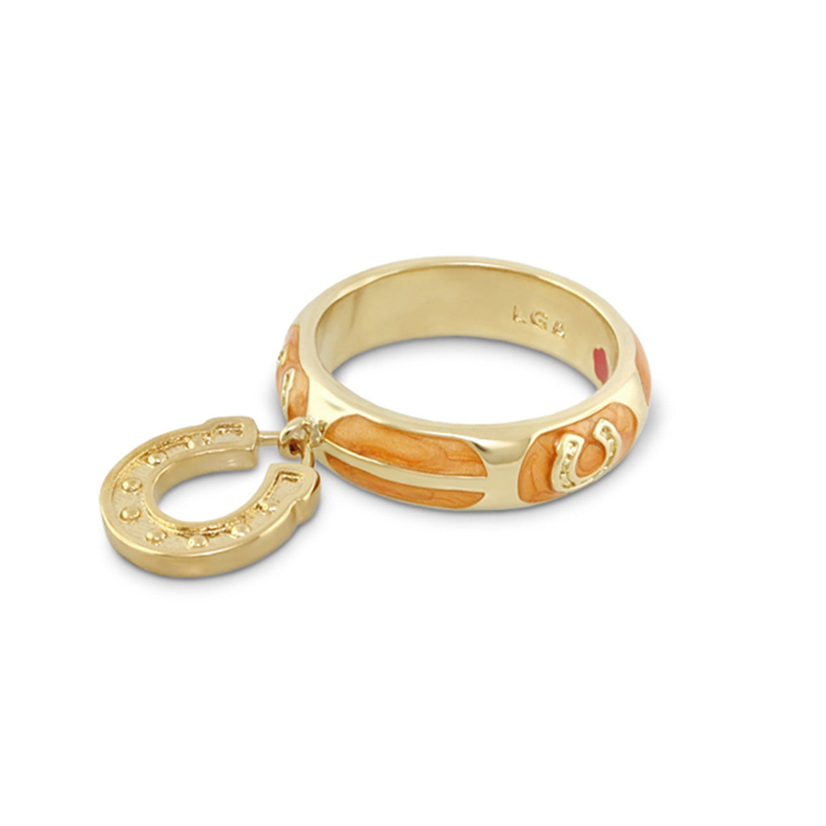 Lauren G Adams horseshoe enamel ring in Cashew
