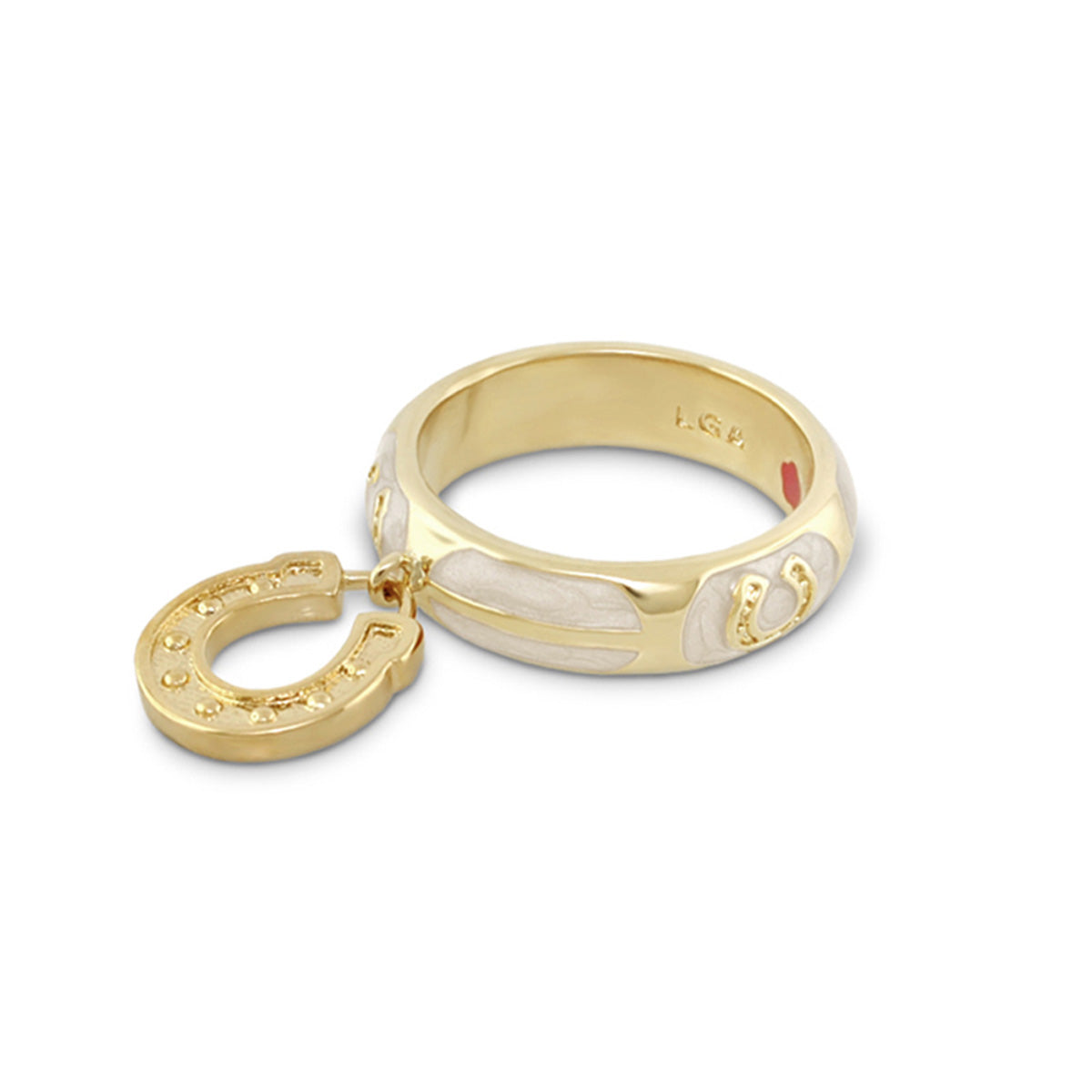 Lauren G Adams horseshoe enamel ring in White