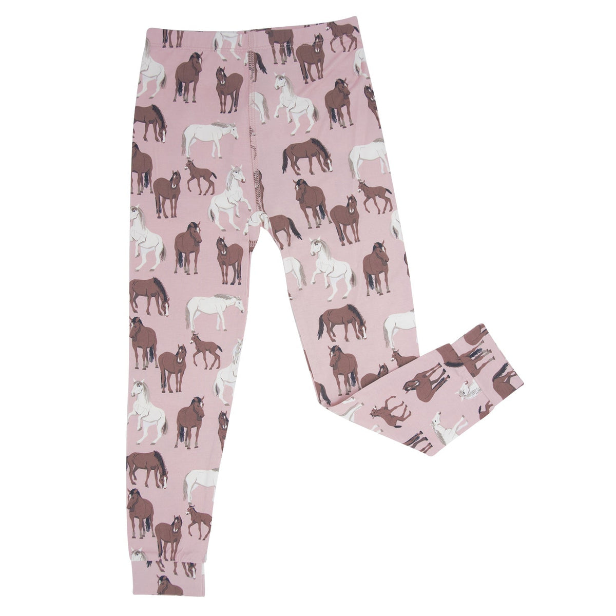 Leggings with horse pattern on a pink background
