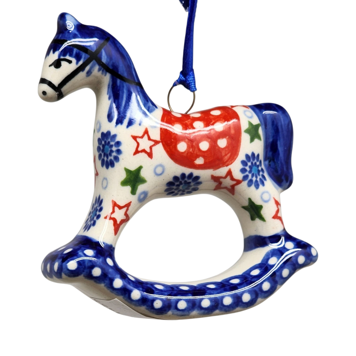 Festive Stars Rocking Horse Ornament